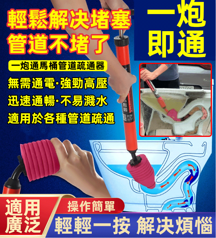 德國品質! 一炮通馬桶管道疏通器